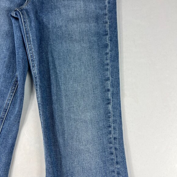 GRLFRND Jeans Women's Measured 25x23 Reed Slim Leg Crop Blue Frayed Denim Tag 25 - Picture 3 of 16